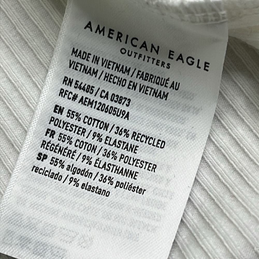 American Eagle Outfitters Hey Baby tee White Short Sleeve Tee Classic Crew Neck - Picture 6 of 9